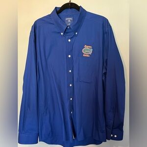 Antigua Long sleeve button- down shirt. Florida Gators blue w/logo. XL. EUC